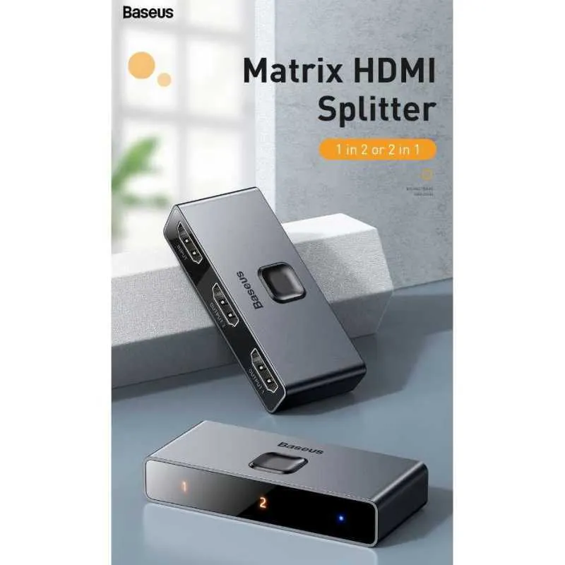 Foto Baseus Baseus HDMI Switcher Splitter Bi Direction 2 in 1 Out 4K Switch